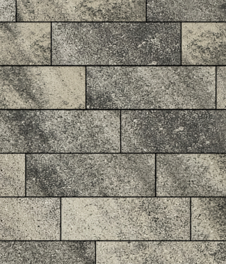 Тротуарная плитка ПРЯМОУГОЛЬНИК - Листопад гладкий Антрацит